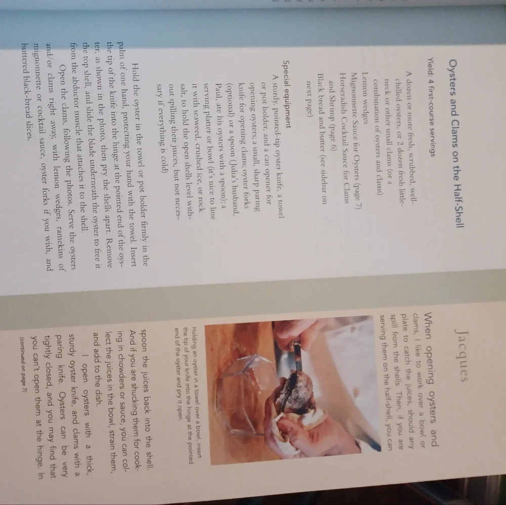 Julia Child  and Jacques Pepin Cookbook, Cooking at Home